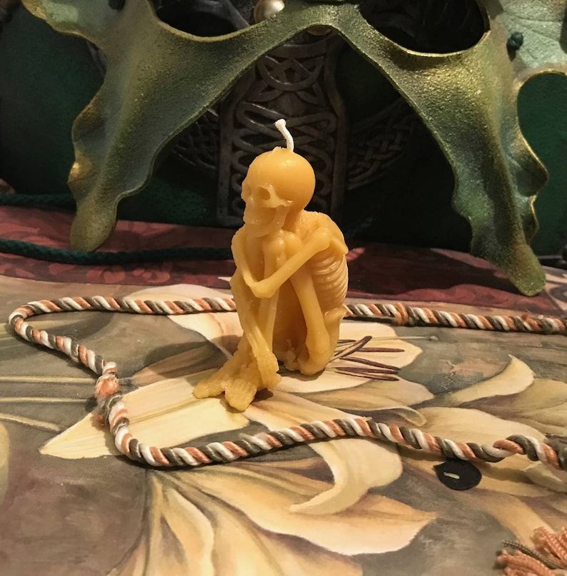Small Skeleton Beeswax Candles (Set of 2)