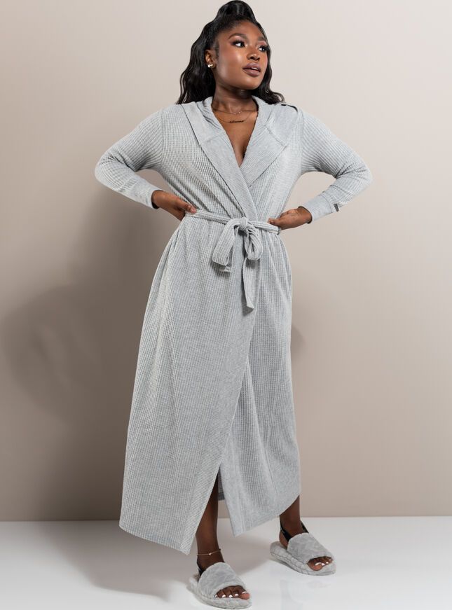 Waffled dressing gown - Light grey - Home All | H&M GB