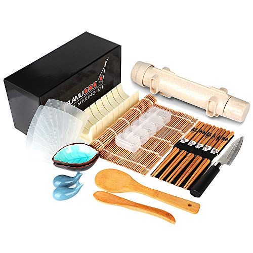  Sushi and Maki Making Kit - DIY Sushi Maker Kit including  Bamboo Maki Mold and Rice Spreader - Quick Sushi Roller with Easy Recipe  e-Book and Mobile App - Perfect Sushi