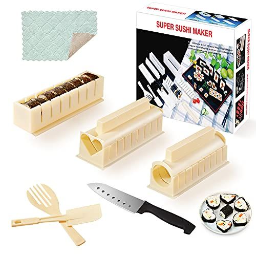10 in 1 Sushi Making Kit, DIY Sushi Maker Set with Rice Roll Mold for Rolling  Sushi, Home Kitchen Sushi Tool for Beginners 