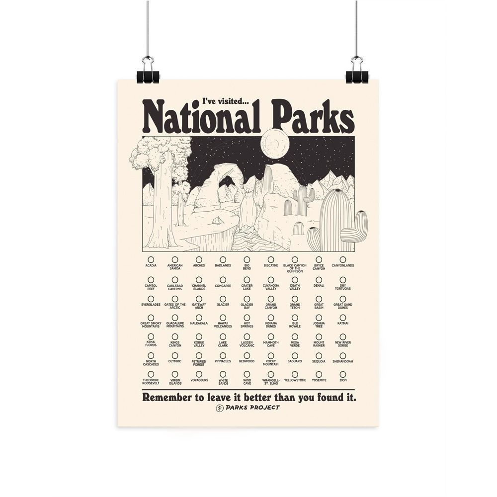 Adventure Responsibly National Parks Fill In Poster