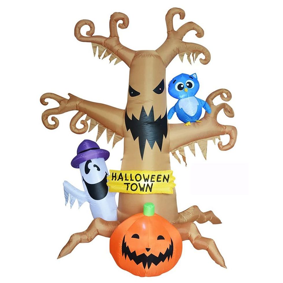8-Foot Dead Tree Inflatable With Pumpkin, Ghost, and Owl