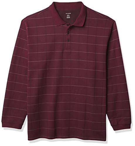 Long Sleeve Jaspe Windowpane Polo Shirt