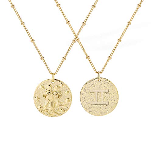 Zodiac Coin Embossed Necklace