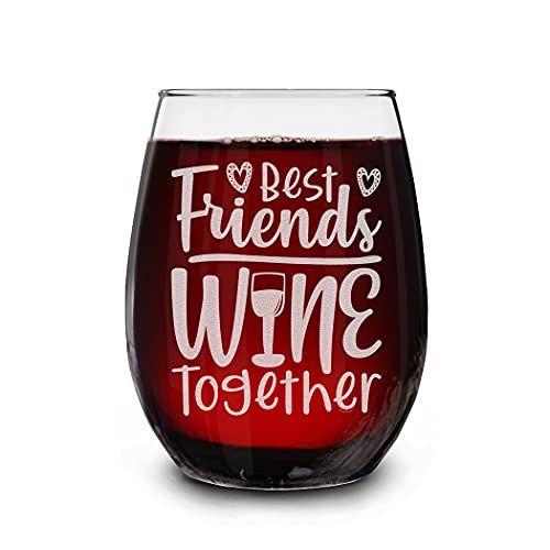 my partner in crime Wine glass Happy holidays to my Bestie funny friend for him friendship for her my partner in crime Wine glass Happy holidays to my Bestie funny friend for him friendship for her