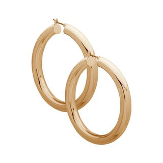 Gold-Tone Tubular Hoops