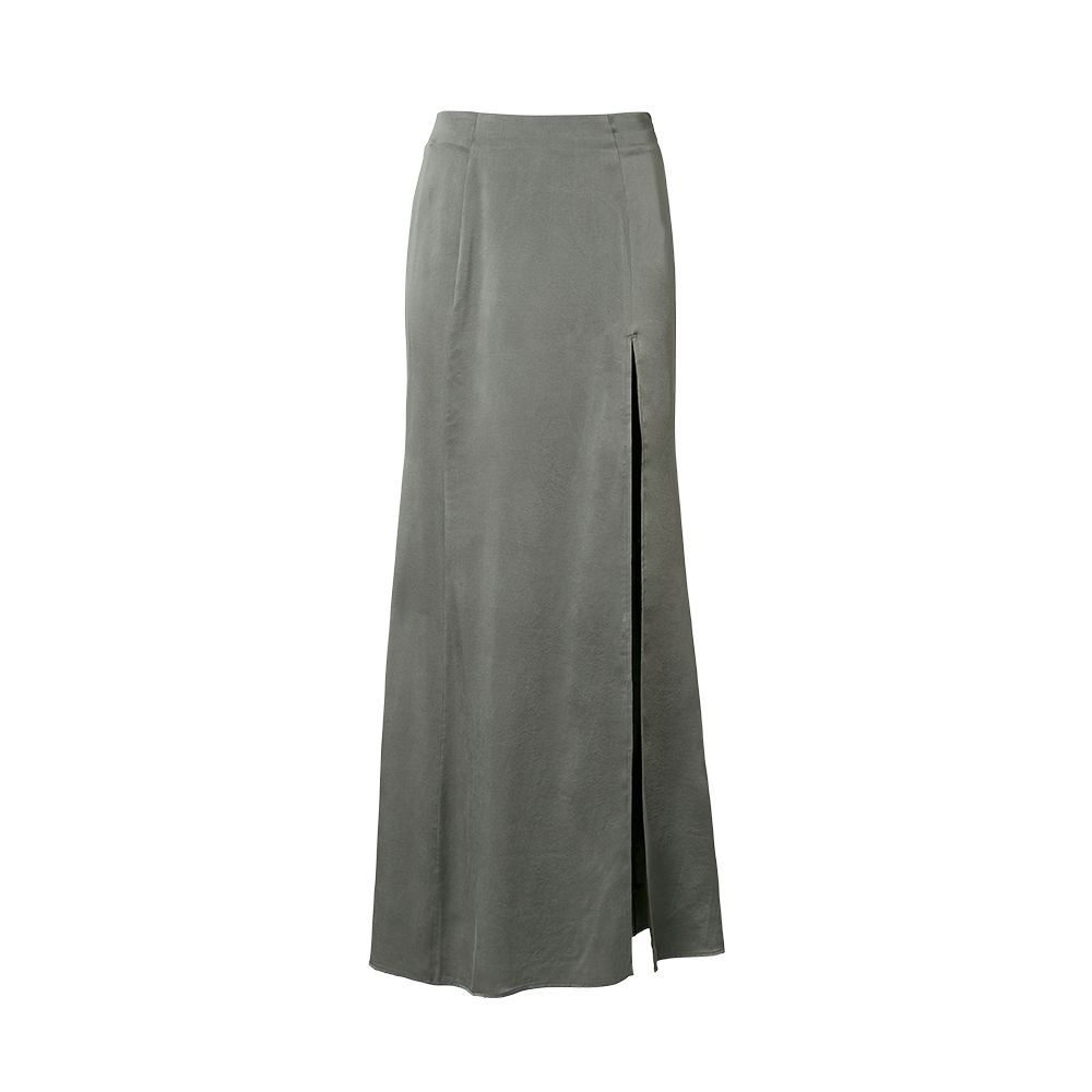 Organic Silk Long Skirt W/ Slit