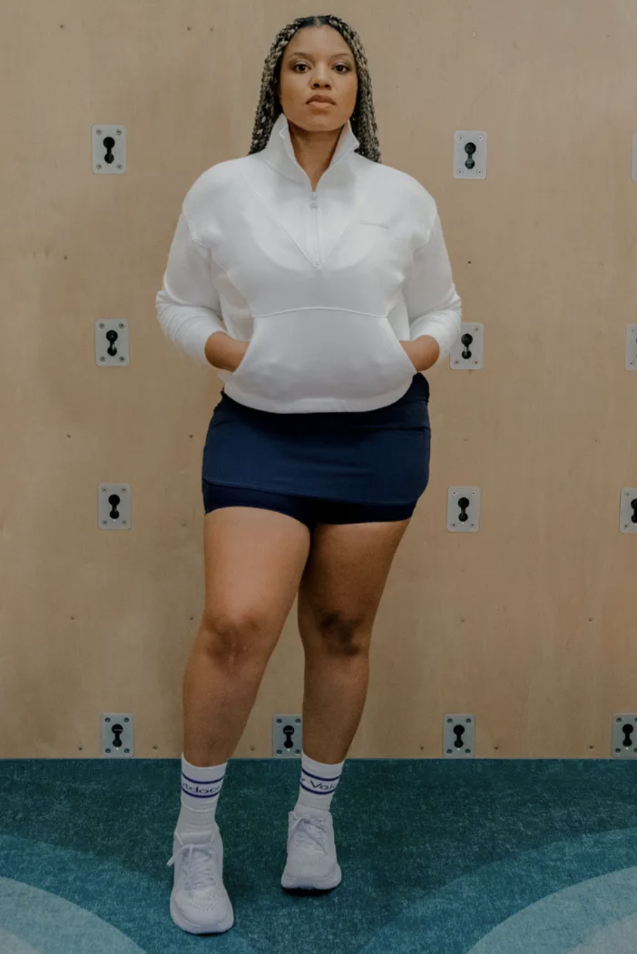 White athletic skirt ideas. Comfy outfits ideas. Tennis outfit
