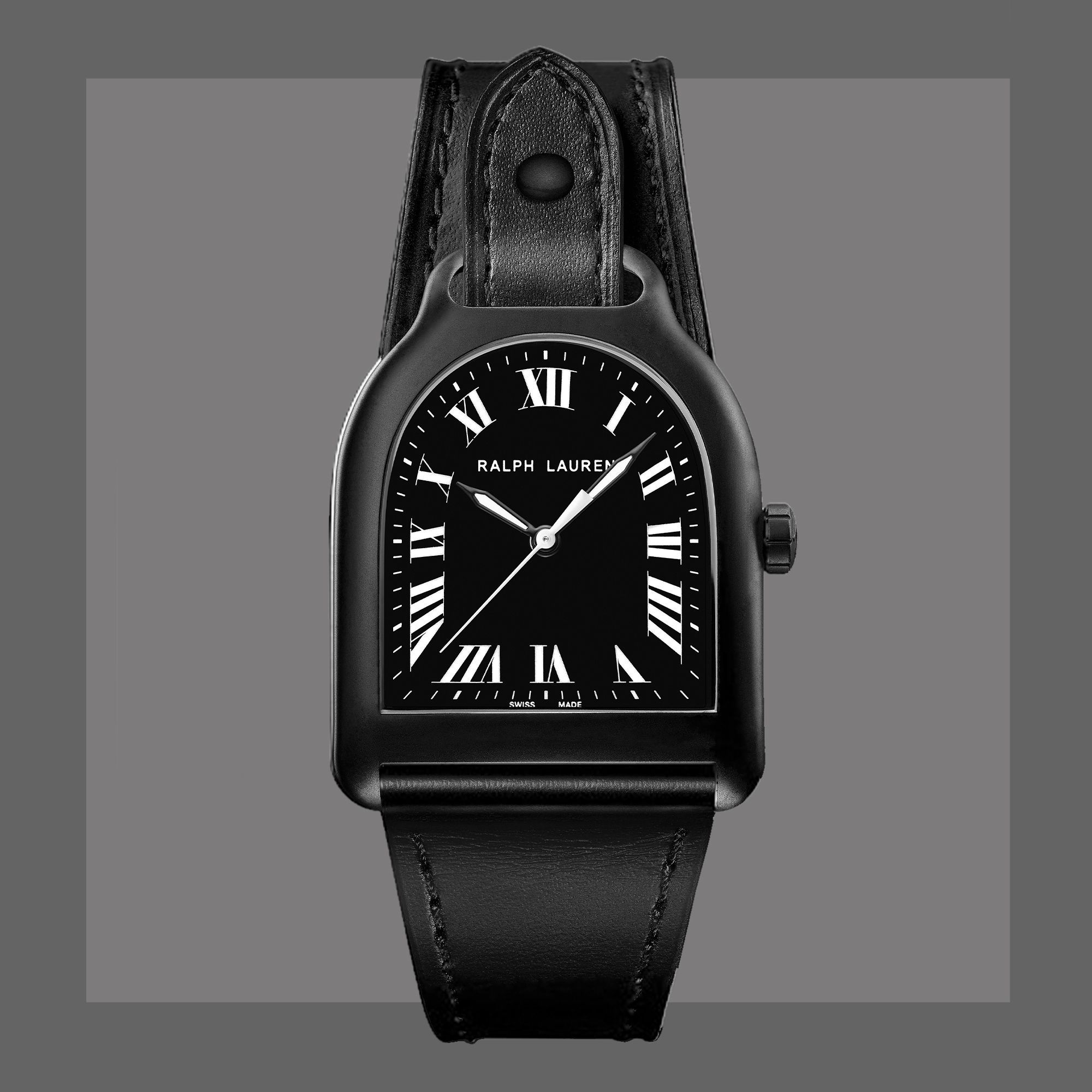 Stirrup Watch - Medium Steel Black Finish