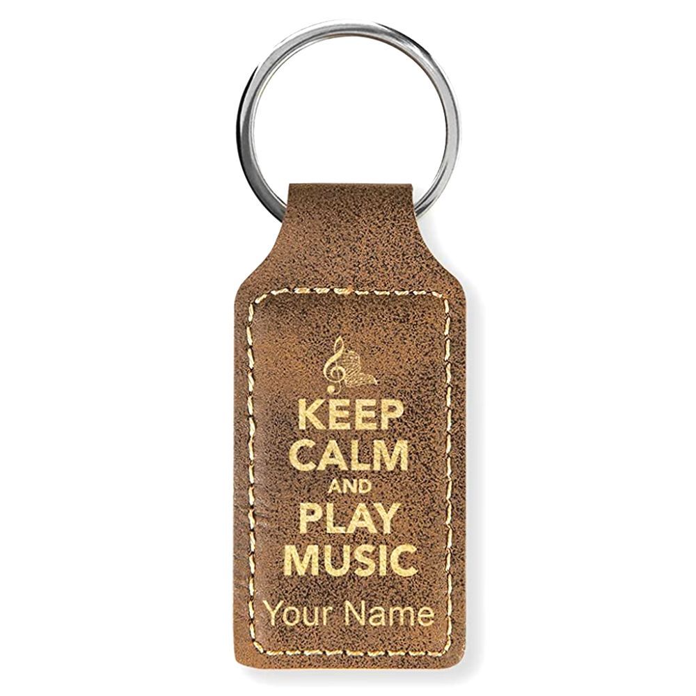 Double Sided Large Keyring Gift/Present Keep Calm and Love Music 