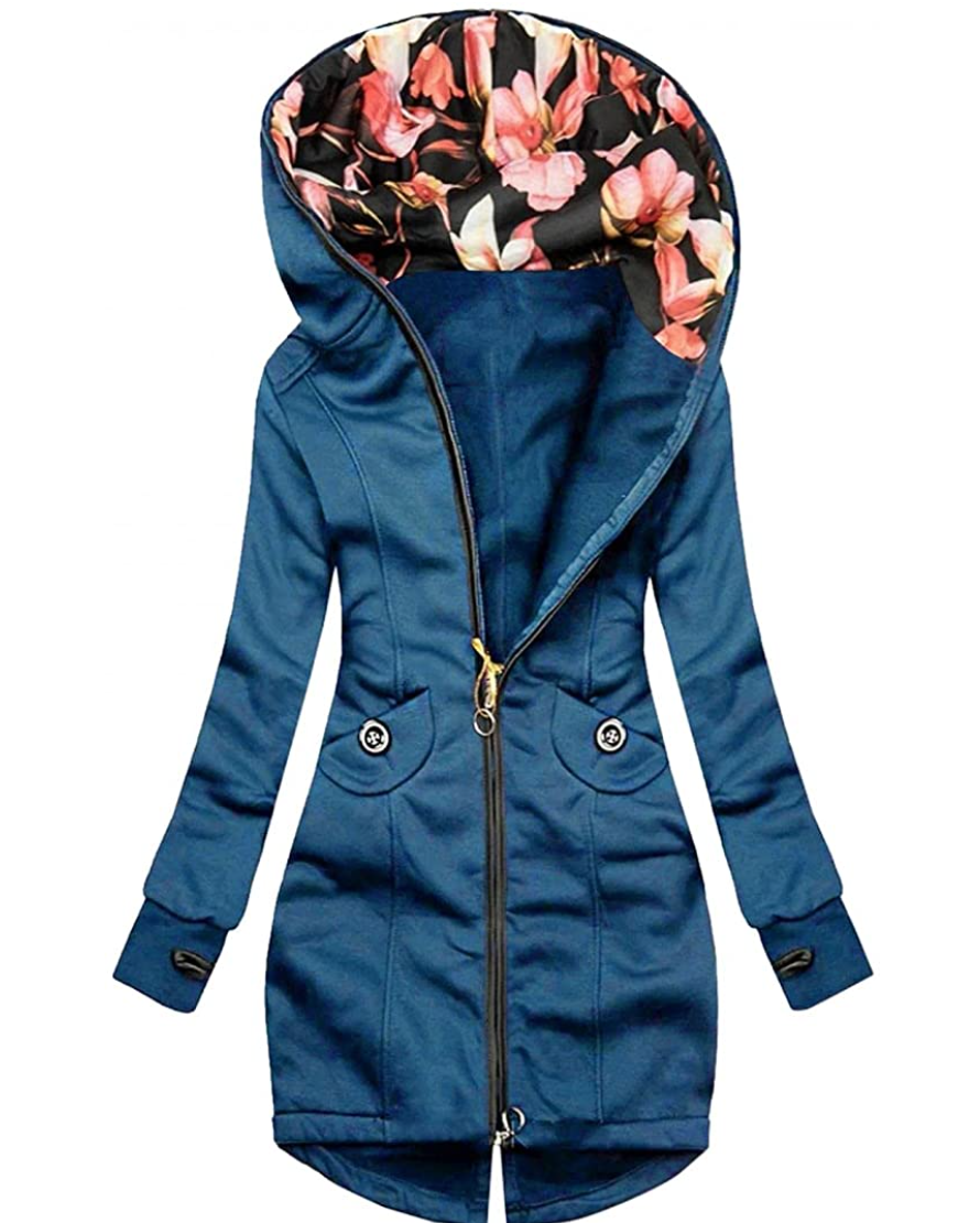 Zip-Up Floral Fall Coat