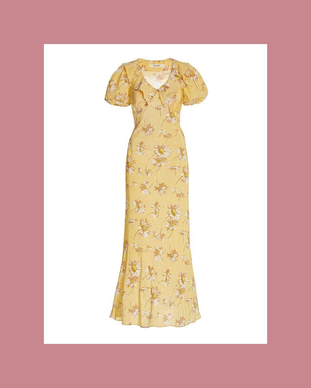 Ruffled Daisy-Print Silk Maxi Dress