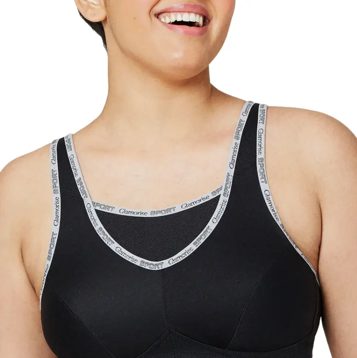 DREAM SLIM No-Bounce High-Impact Adjustable Extra Sports Bra Support Band  Ideal for Boob Bounce Breast Pain and Sagging (black, small)