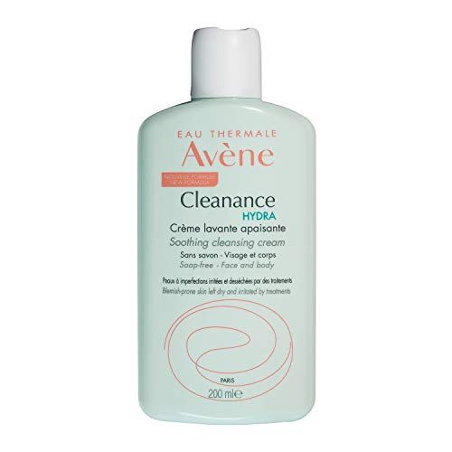 Eau Thermale Avene Cleanance HYDRA Soothing Cleansing Cream, Adjunctive Care for Drying Acne Treatment 6.7 Oz
