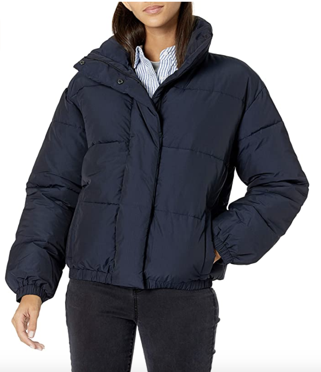 high neck short puffer parka tommy hilfiger