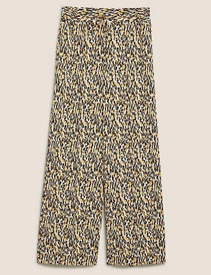 Animal Print Drawstring Wide Leg Trousers, M&S, £29.50