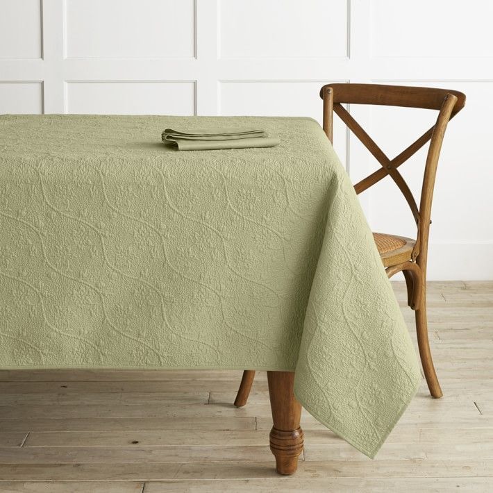 Sage Vines and Florals Tablecloth