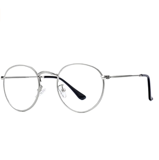 Classic Round Metal Frame Fake Glasses