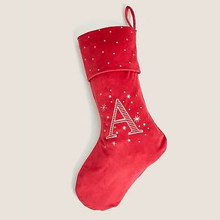 Alphabet Stockings Red Velvet
