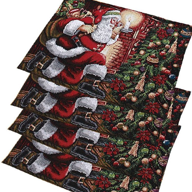 Santa Claus Holiday Tapestry Placemats