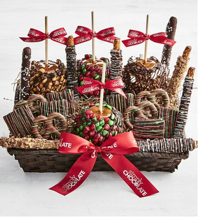 Holiday Christmas Gift sweet basket chocolate candy cookies 