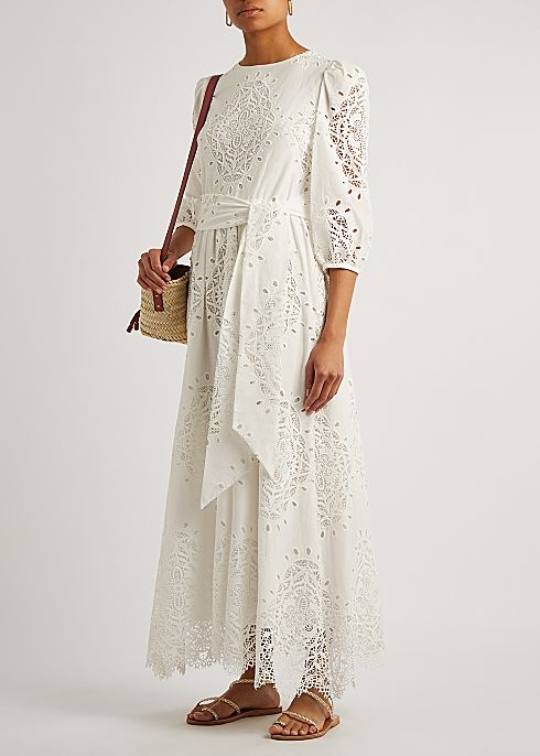 白色系蕾絲洋裝推薦1：BORGO DE NOR長洋裝