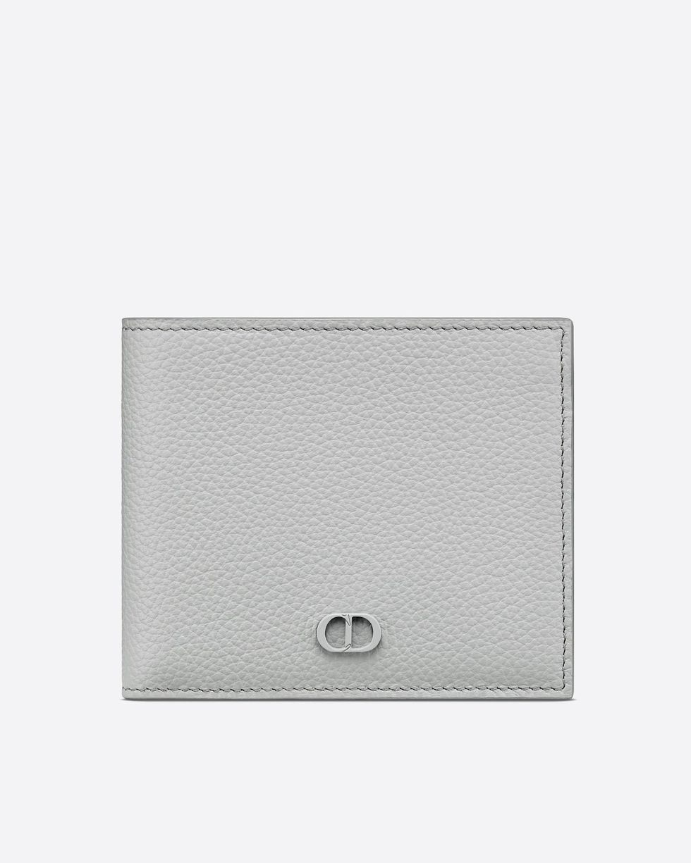 Dior男生皮夾推薦２：灰色顆粒小牛皮錢包