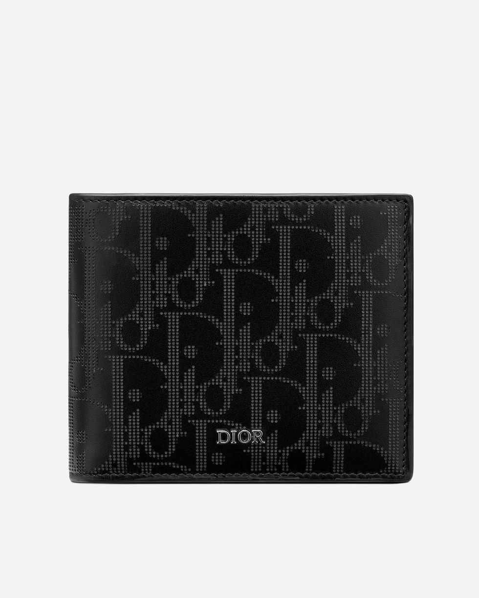 Dior男生皮夾推薦３：Dior Oblique Galaxy皮革黑色錢包