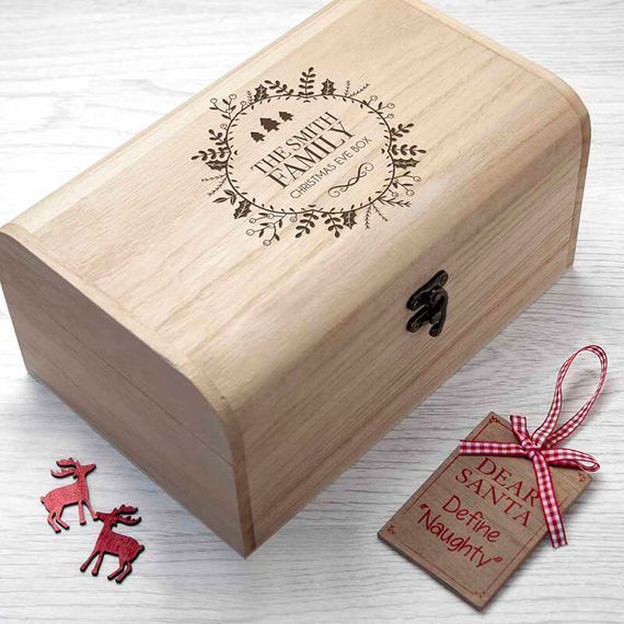 choose size & style Hamper Plain Wood Wooden Toy Storage Christmas Eve Boxes 