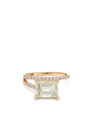 Point of Focus diamond, amethyst & 14kt gold ring