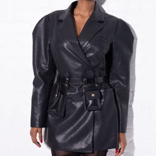 Dark Knight | Faux Leather Jacket w/Belt