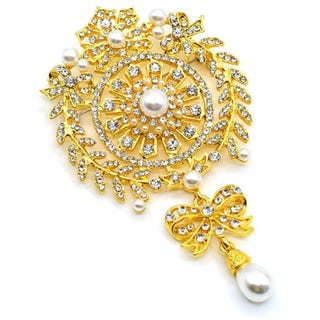 Baroque Crystal Pearl Brooch