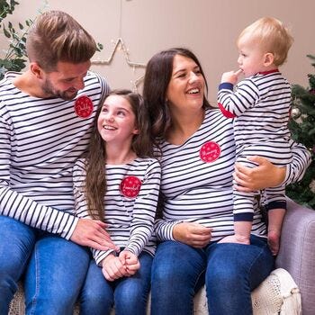 Personalised Patch Christmas Breton Tops Set
