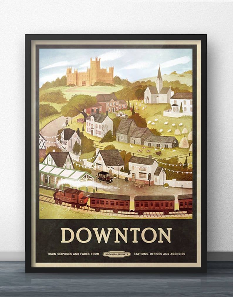 Downton Vintage Retro Style Travel Poster