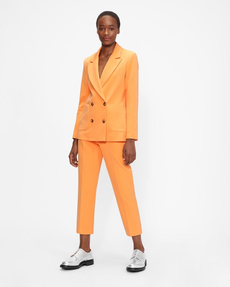 ladies orange trouser suit