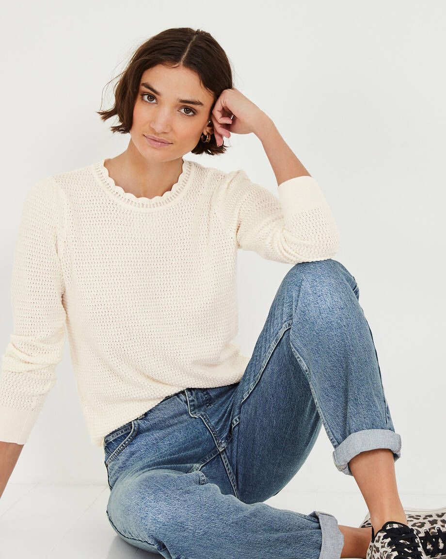 Boden's scalloped knitted jumper will get you through autumn