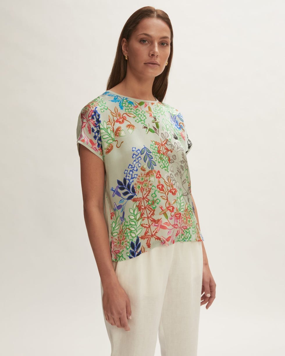 Silk Front Secret Garden Tee