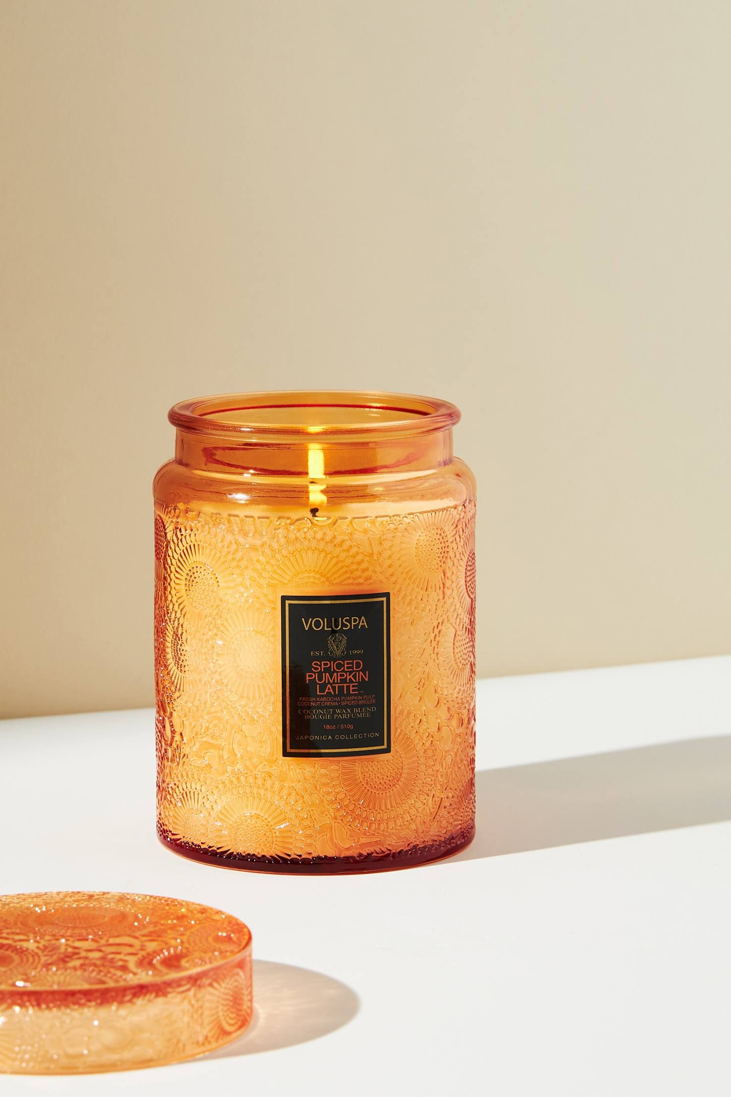 Fall Scented Amber Jar Candle Pumpkin Spice Latte Wooden Wick Wax Melts The Great Pumpkin