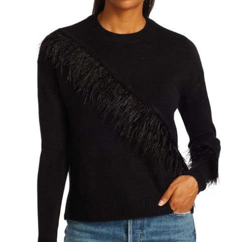 Feather Trim Sweater