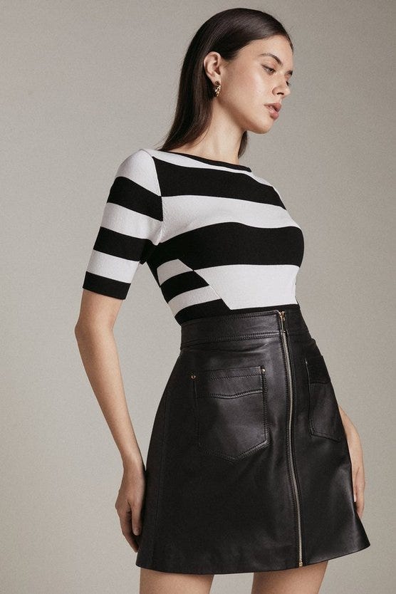 Mono Stripe Knitted Top, Karen Millen, £63.20