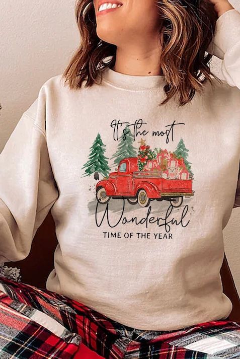 It's The Most Wonderful Time of Year Sweatshirt, Christmas Sweatshirt, Christmas Gift ,Christmas Family shirts, holiday sweater, Truck Shirt