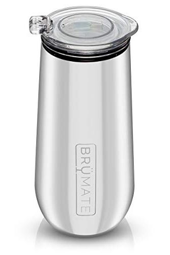 Insulated Champagne Flute With Flip-Top Lid