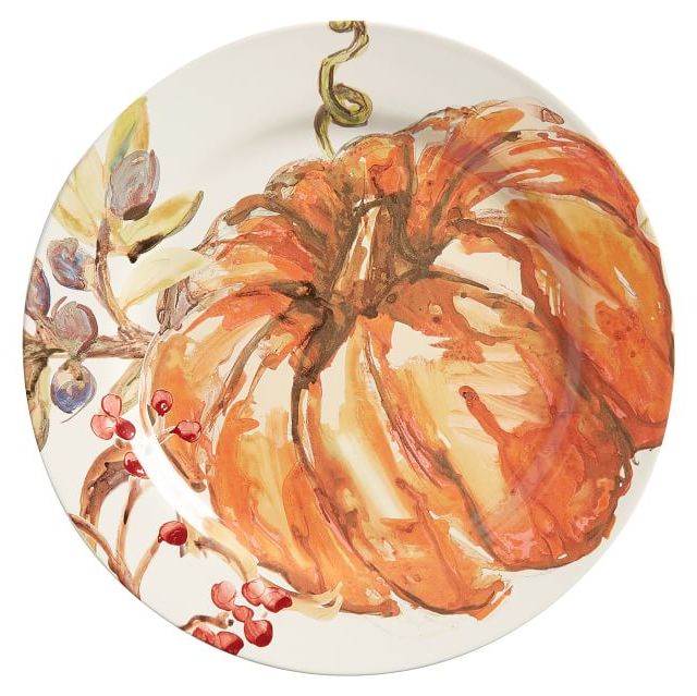 Harvest Pumpkin Stoneware Dinner Plates