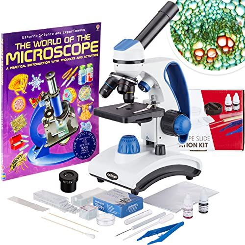Experiment Cards AmScope 40X-1000X Kids Portable Microscope Kit-Prepared Slides 