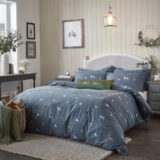 Christmas Dogs Bedding Set Midnight