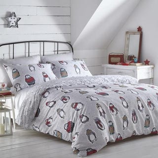 Snowy Penguins Christmas Bedding Set Multi