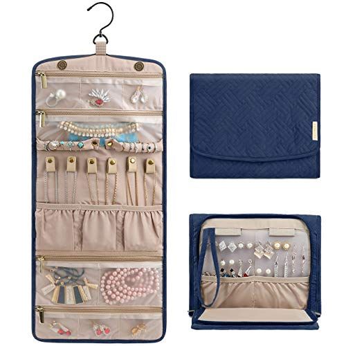Travel Jewelry Case Roll Bag Soft Travel Jewelry Organizer Storage for Necklace, 