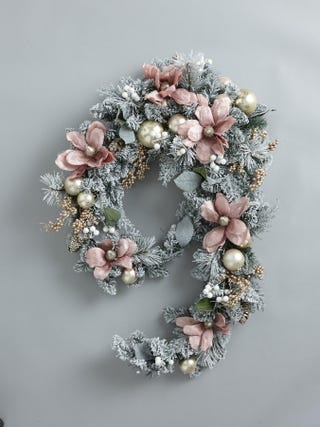 Frosted Rose Swag Christmas Garland
