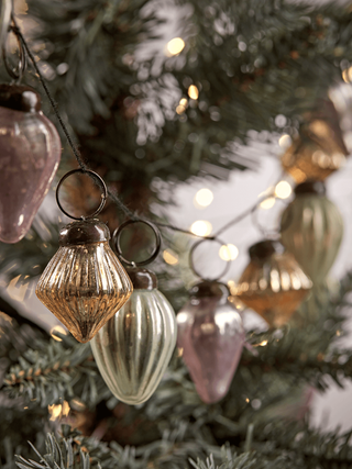 Vintage Mercuried Bauble Garland - Blush & White