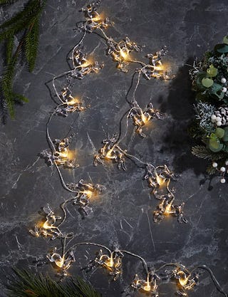 Warm White Reindeer Light Up Garland